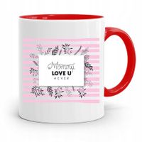 Kubek Czerwony Prezent Dla Mamy Matki Mommy Love U Z Nadrukiem Ze Zdjęciem
