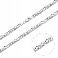 SREBRNY ŁAŃCUCH MĘSKI SPLOT KRÓLEWSKI PŁASKI EURO 50 cm 5 mm SREBRO 925