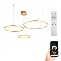 Lampa wisząca 20+40+60cm pilot okręgi ring żyrandol LED Tuya WiFi SILVA EXT