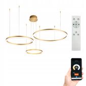 Lampa wisząca 20+40+60cm pilot okręgi ring żyrandol LED Tuya WiFi SILVA EXT