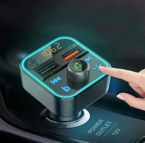 TRANSMITER ODTWARZACZ FM BLUETOOTH Z MIKROFONEM SZYBKA ŁADOWARKA QC USB na Arena.pl