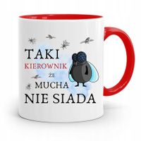Kubek Czerwony Dla Kierownika Mucha Nie Siada Z Nadrukiem Ze Zdjęciem