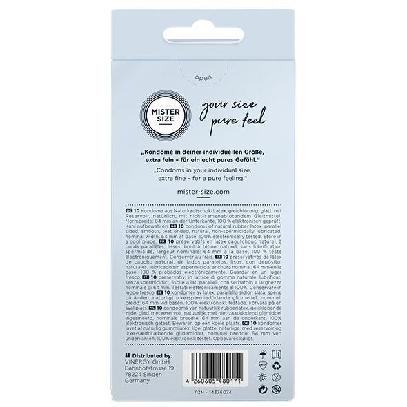Mister.size Condoms 64 Mm 10 Pieces zdjęcie 1