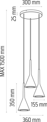 Zen zwis (plafon) 3 pł szary na Arena.pl