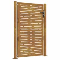 Furtka ogrodowa, 105x155 cm, stal kortenowska, motyw prostokąty