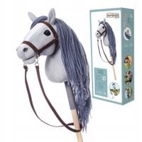 Hobby Horse A4 Koń na kiju Hoppihorse z lejcami szary akcesoria w zestawie