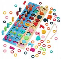 DREWNIANE CYFRY LICZYDŁO RYBKI SORTER MONTESSORI