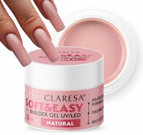 CLARESA SOFT&EASY BUDUJĄCY ŻEL DO PAZNOKCI SAMOPOZIOMUJĄCY NATURAL 45G na Arena.pl