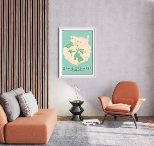 Gran Canaria mapa kolorowa - plakat 40x60 cm na Arena.pl
