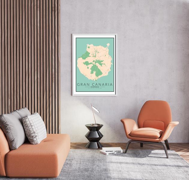 Gran Canaria mapa kolorowa - plakat 40x60 cm zdjęcie 3