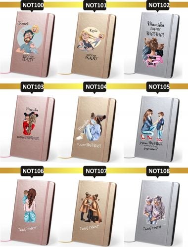 Notes metaliczny A5 nadruk UV WALENTYNKI planner NOTATNIK na Arena.pl