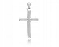 Krzyżyk Srebrny Męski Gładki Krzyż Na Łańcuszek pr.925
