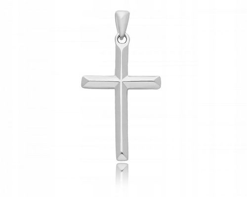 Krzyżyk Srebrny Męski Gładki Krzyż Na Łańcuszek pr.925 na Arena.pl