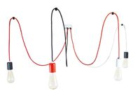 LAMPA WISZĄCA PAJĄK 4  BLACK RED WHITE SUFITOWA