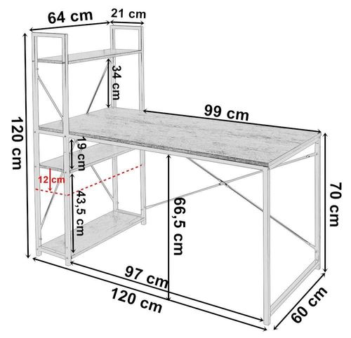 Biurko industrialne loft Trosa postarzany dąb na Arena.pl