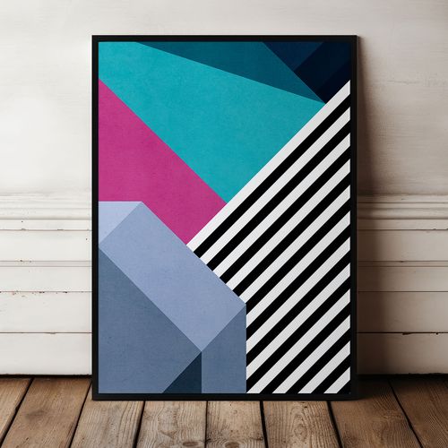 Plakat geometryczny ściana graffiti 50x70 cm w czarnej ramie na Arena.pl