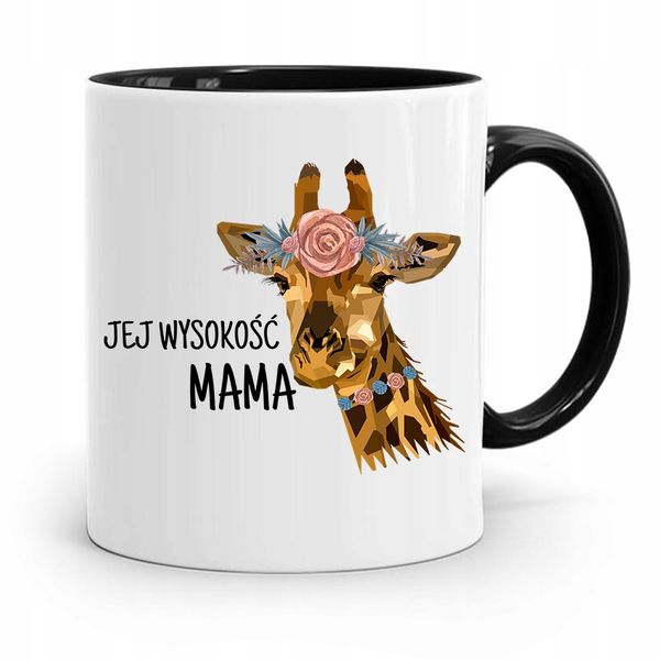 Kubek Czarny Prezent Dla Mamy Jej Wysokość Mama Z Nadrukiem Ze Zdjęciem zdjęcie 1