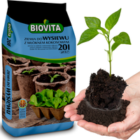ZIEMIA DO WYSIEWU NASION PIKOWANIA SADZENIA Z WŁÓKNEM KOKOSOWYM 20L BIOVITA