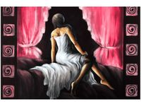 120CM 80CM OBRAZ ŚCIENNY PIĘKNA DZIEWCZYNA CZERWIENI