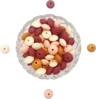 Zestaw 30 Silikonowych Koralików Wielobarwnych 1x1 cm do Biżuterii DIY