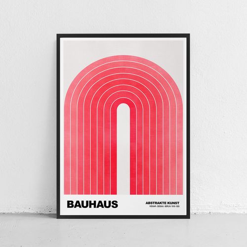 Plakaty w ramce bauhaus tęcza 50x70 cm w czarnej ramie na Arena.pl