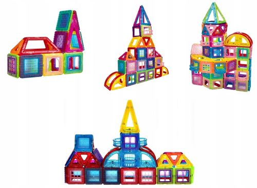 KLOCKI MAGNETYCZNE 3D 128 elm KONSTRUKCYJNE Edukacyjne , GRATISY na Arena.pl