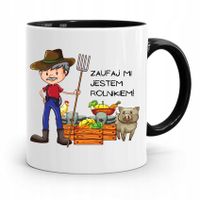 Dla Rolnika Kubek Czarny Zaufaj Mi! Prezent Z Nadrukiem Ze Zdjęciem