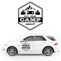 NAKLEJKA NA BOK AUTA dekoracyjna wodoodporna góry napis KAMPER camper 35cm