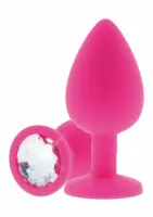 toyjoy diamond booty jewel medium silikonowy z kryształem 7,5 cm