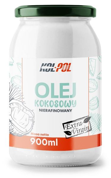 OLEJ KOKOSOWY NIERAFINOWANY 900ml Extra Virgin zdjęcie 1