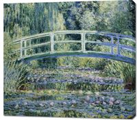 Obraz 100x90cm Water Lilies and Japanese Bridge, Monet Vintage
