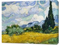 Obraz 90x70cm Wheat Field with Cypresses, Van Gogh Vintage