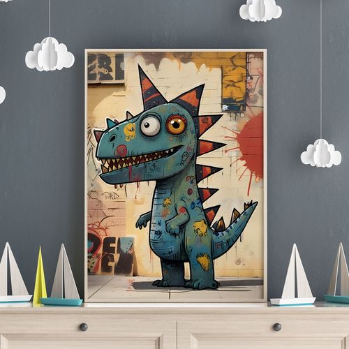Plakat dinozaur graffiti 40x50 cm na Arena.pl