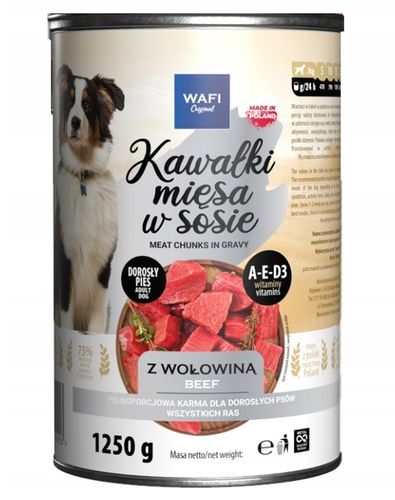 WAFI KARMA MOKRA DLA PSA KAWAŁKI W SOSIE MIX SMAKÓW 12X1250G PUSZKA na Arena.pl