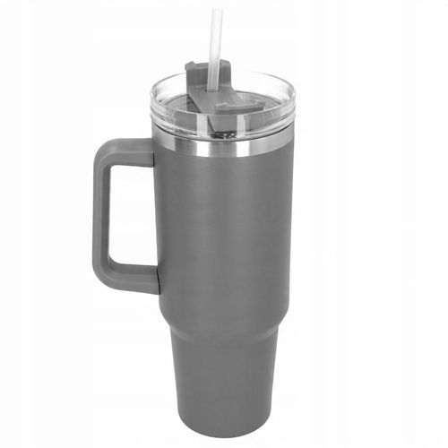 Kubek termiczny ze słomką próżniowy na kawę herbatę szary duży 1,2l na Arena.pl