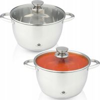 GARNEK Z SZKLANĄ POKRYWKĄ LEON 6,1L 26 CM STAL NIERDZEWNA INDUKCJA GAZ