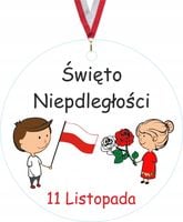 MEDAL Z PLEXI 5,5 cm nadruk UV Święto Niepodległości kolorowe wzory