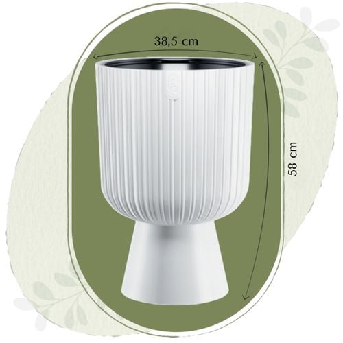 Doniczka okrągła Keli Mika 40 na nóżce | Biały na Arena.pl