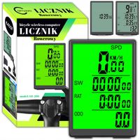 Bezprzewodowy Licznik Rowerowy Prędkościomierz Podświetlenie Do Roweru