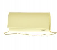 Laura Biaggi - elegancka torebka wizytowa łańcuszek żółty pastel JP115