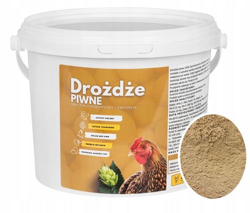 Drożdże piwne dla kur niosek drobiu 2 kg PREMIUM BEZ GMO od skrzydlate na Arena.pl