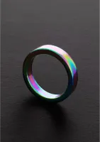 steel flat ring rainbow 8 x 50 mm - anodyzowana stal, płaski model