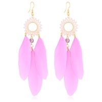 Letnie kolczyki z piórkami Boho 12 cm