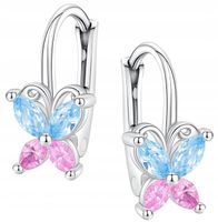 Kolczyki srebrne dla dziewczynki dzieci angielskie srebro motylki