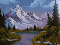 Malowanie po numerach – Alpy po zmroku - 30x40 rama