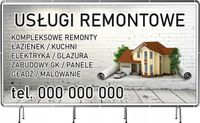 BANER REKLAMOWY 200x100 cm plandeka duży wybór wzorów USŁUGI REMONTOWE
