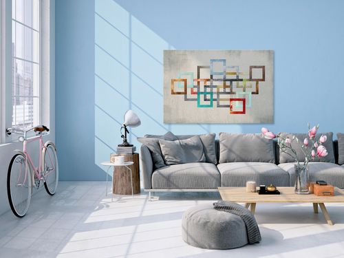 26501 Obraz na płótnie KWADRATY ABSTRAKCJA LOFT na Arena.pl