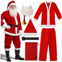 STRÓJ ŚWIĘTEGO MIKOŁAJA PRZEBRANIE GWIAZDORA KOSTIUM ŚWIĘTA ZESTAW
