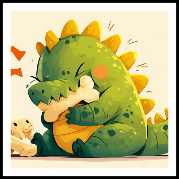 Plakat 90x90cm Uroczy Dinozaur zdjęcie 3