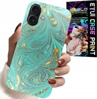 ETUI DO IPHONE 16 PLUS - MARMURKOWE WZORY + SZKŁO HARTOWANE